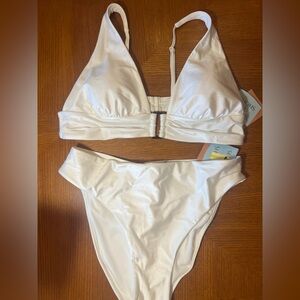Shade & Shore White Triangle Bikini Set